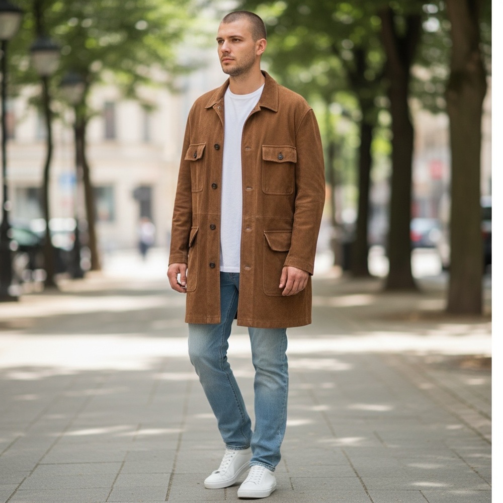 Timberland Weather Gear Brown Genuine Leather Jacket